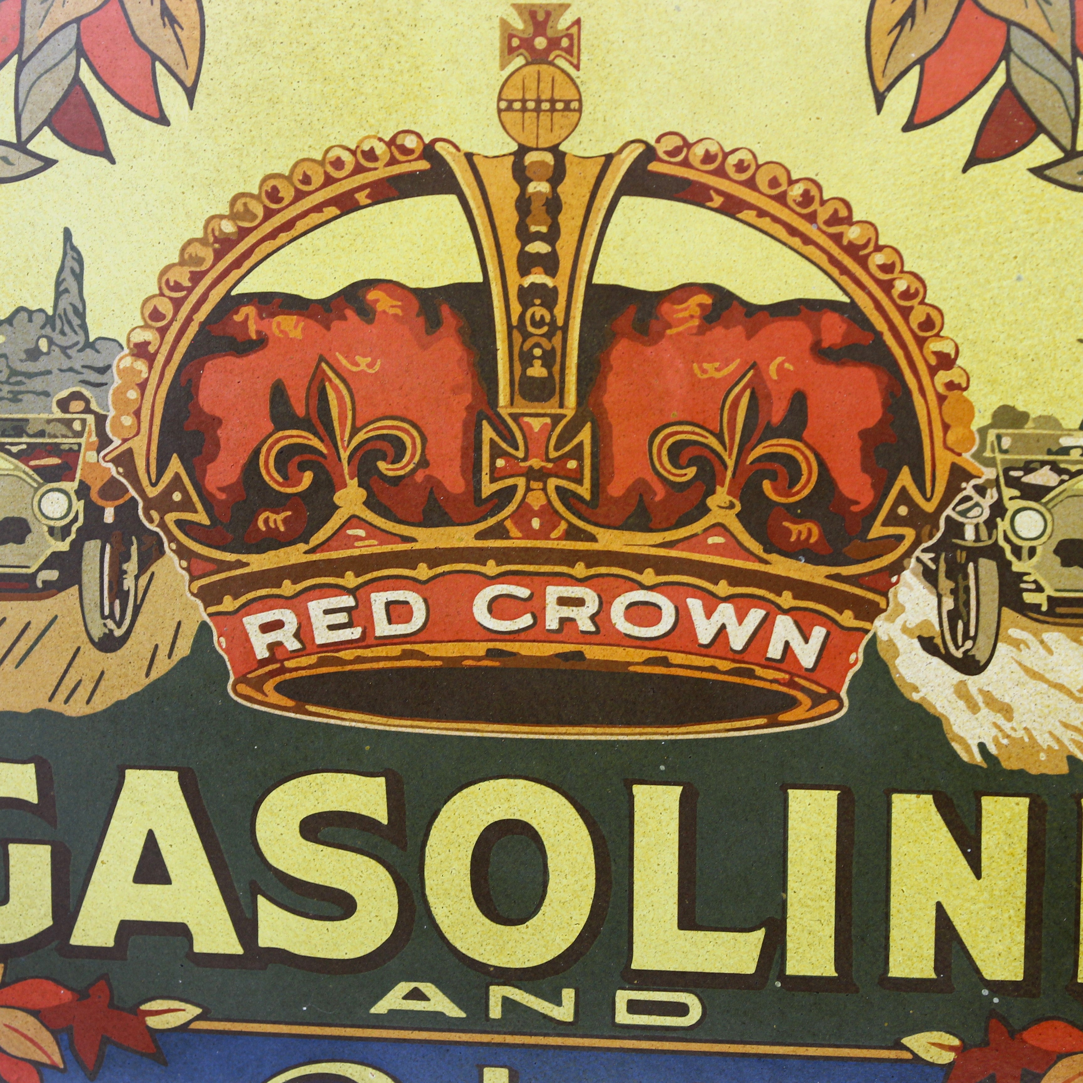 Polarine Red Crown Gasoline Porcelain Enamel Sign (12in