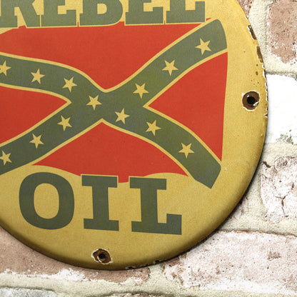 Rebel Oil Porcelain Enamel Sign (12in)