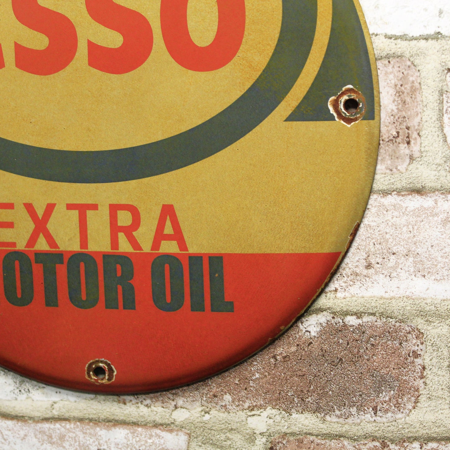 Esso Extra Motor Oil Porcelain Enamel Sign (12in)