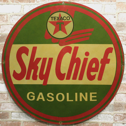 Find Vintage Porcelain Signs Sky Chief Texaco Gasoline 