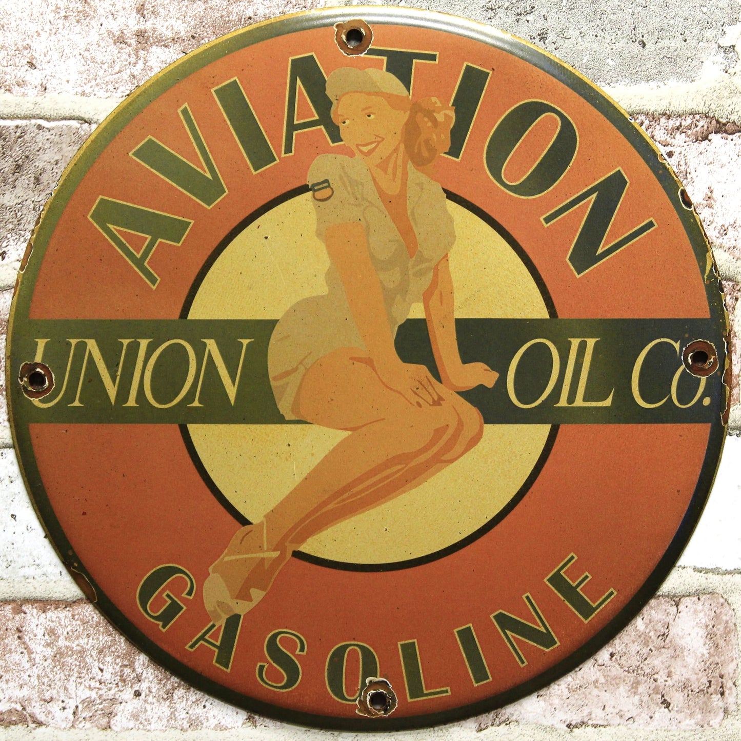 Find Vintage Porcelain Signs Aviation Gasoline Union Oil Co. 