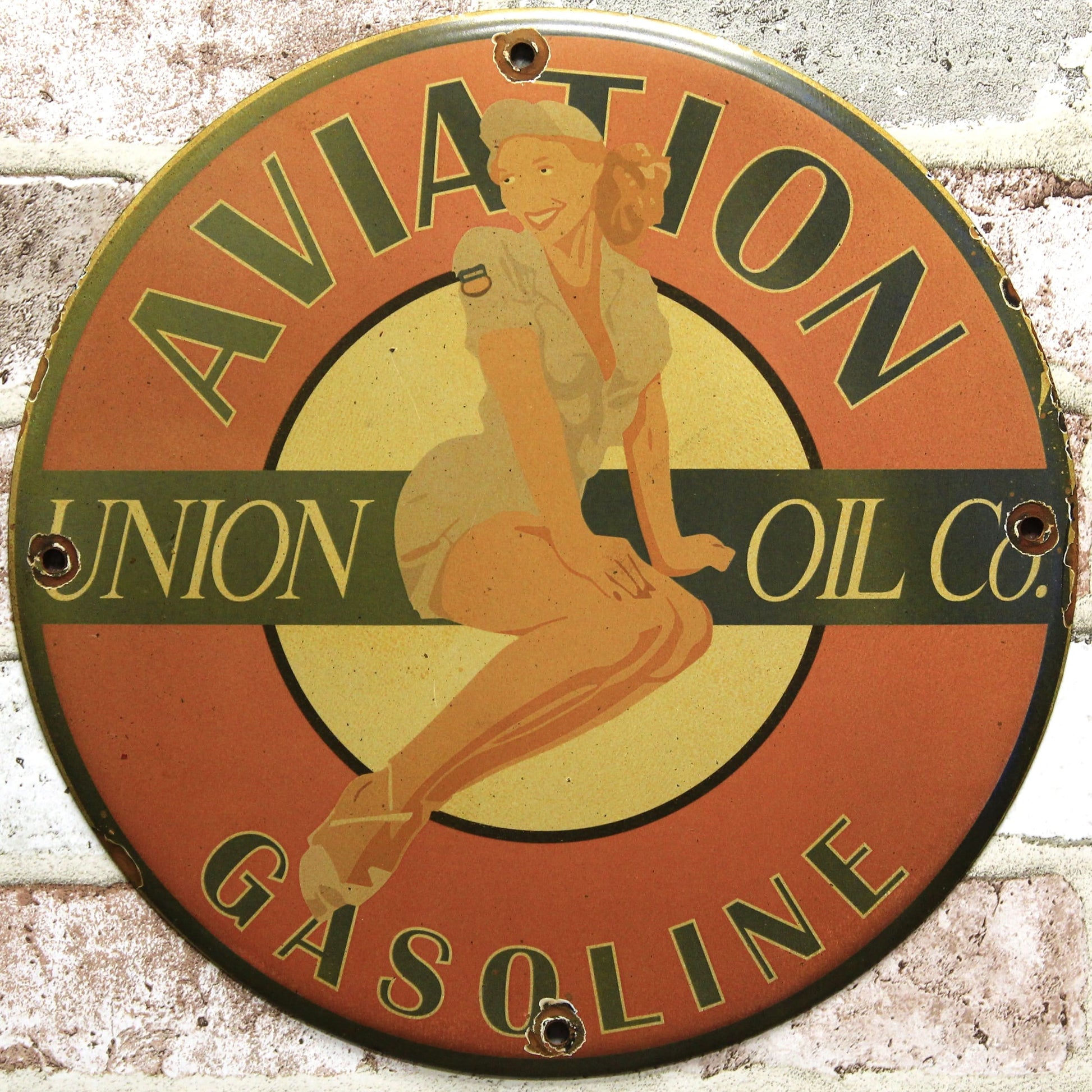 Find Vintage Porcelain Signs Aviation Gasoline Union Oil Co. 