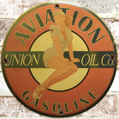 Find Vintage Porcelain Signs Aviation Gasoline Union Oil Co. 