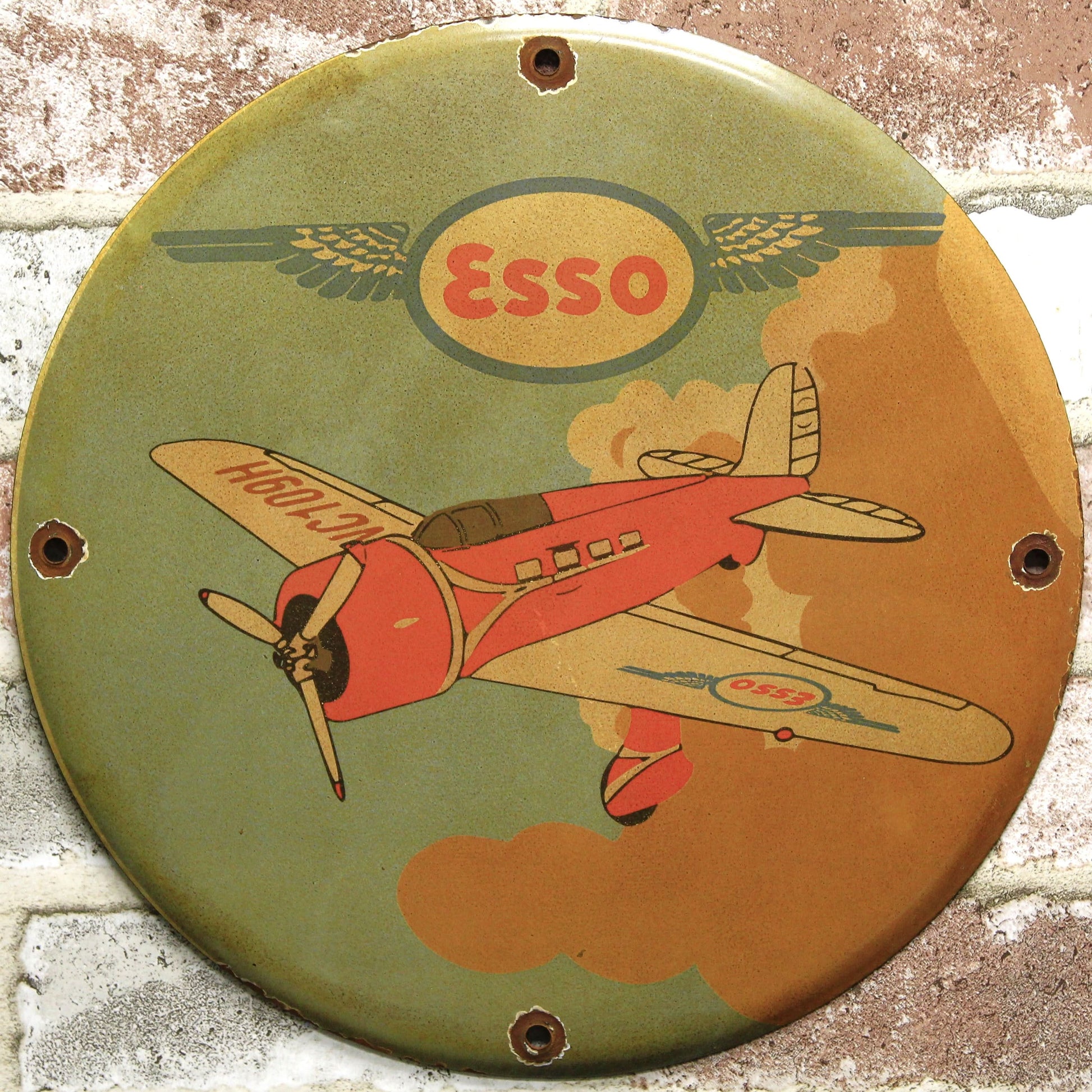 Find Vintage Porcelain Signs Esso Aviation Airplane