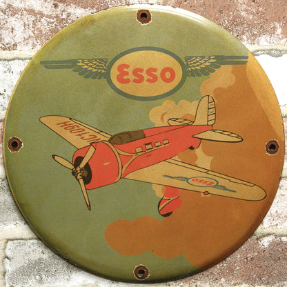 Find Vintage Porcelain Signs Esso Aviation Airplane