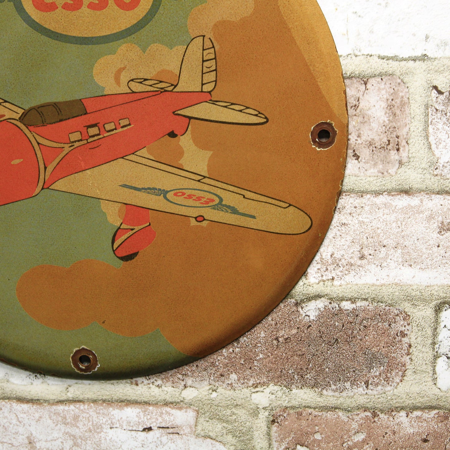 Esso Aviation Airplane Porcelain Enamel Sign (12in)