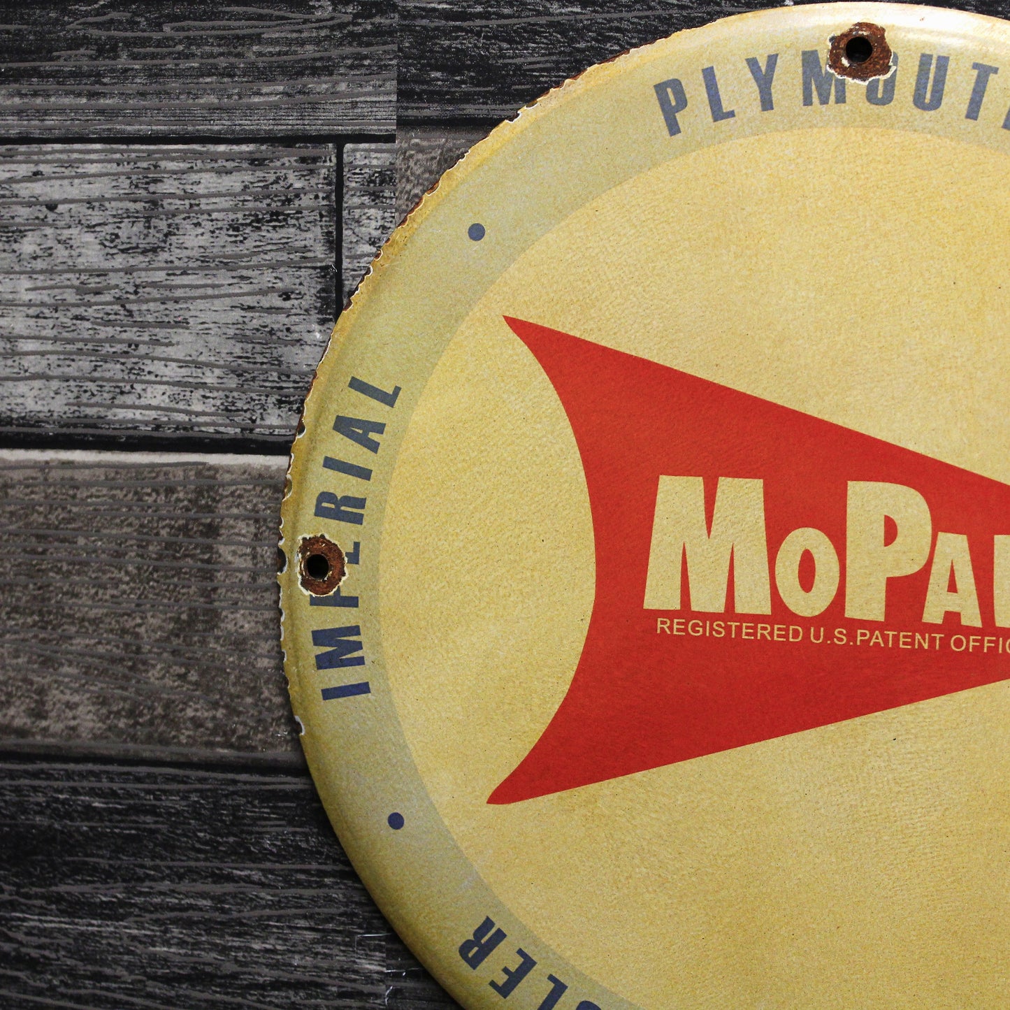 Mopar Plymouth Dodge Chrysler Porcelain Enamel Sign (12in)