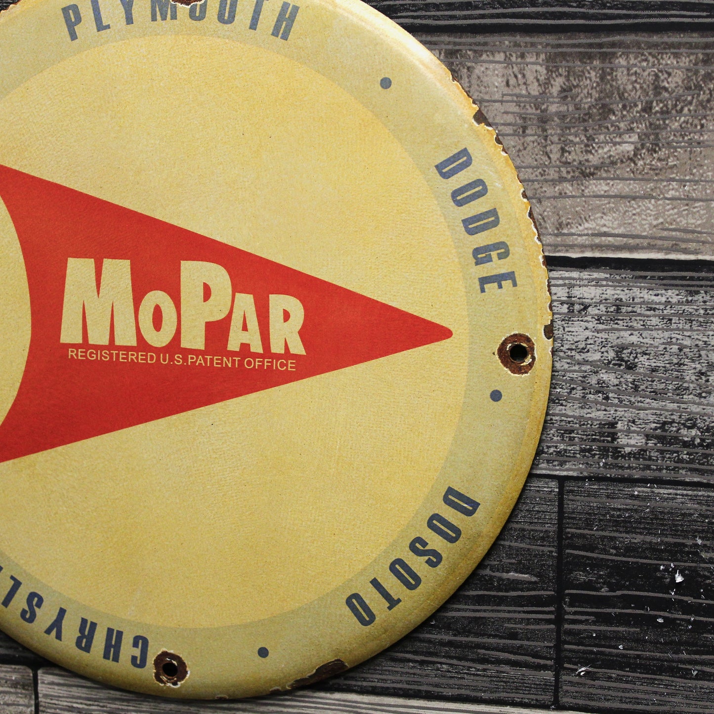 Mopar Plymouth Dodge Chrysler Porcelain Enamel Sign (12in)