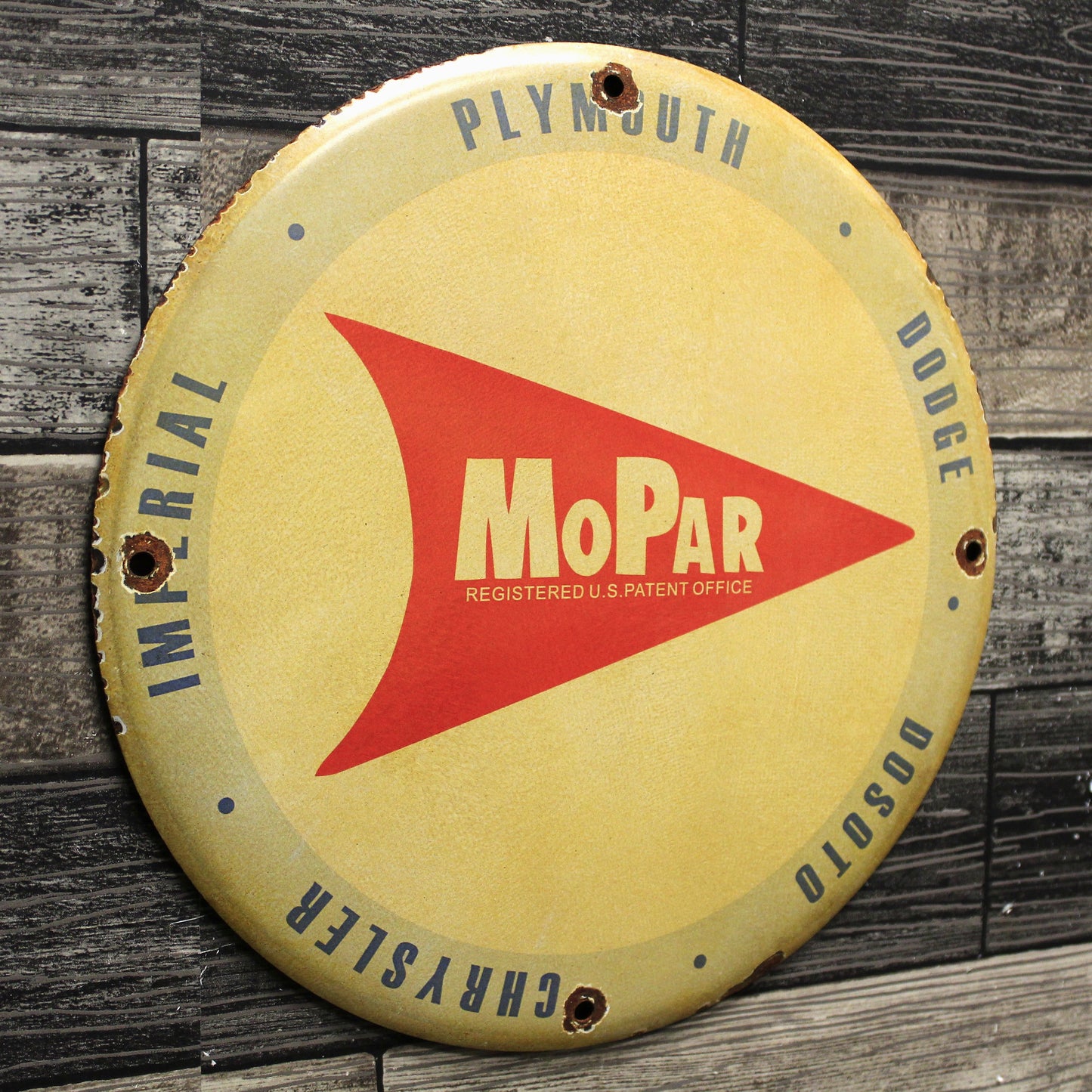 Mopar Plymouth Dodge Chrysler Porcelain Enamel Sign (12in)