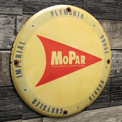 Mopar Plymouth Dodge Chrysler Porcelain Enamel Sign (12in)