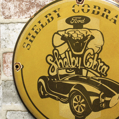 Shelby Cobra 427 Vintage Ford Porcelain Enamel Sign (12in)