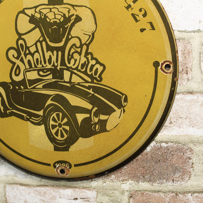 Shelby Cobra 427 Vintage Ford Porcelain Enamel Sign (12in)