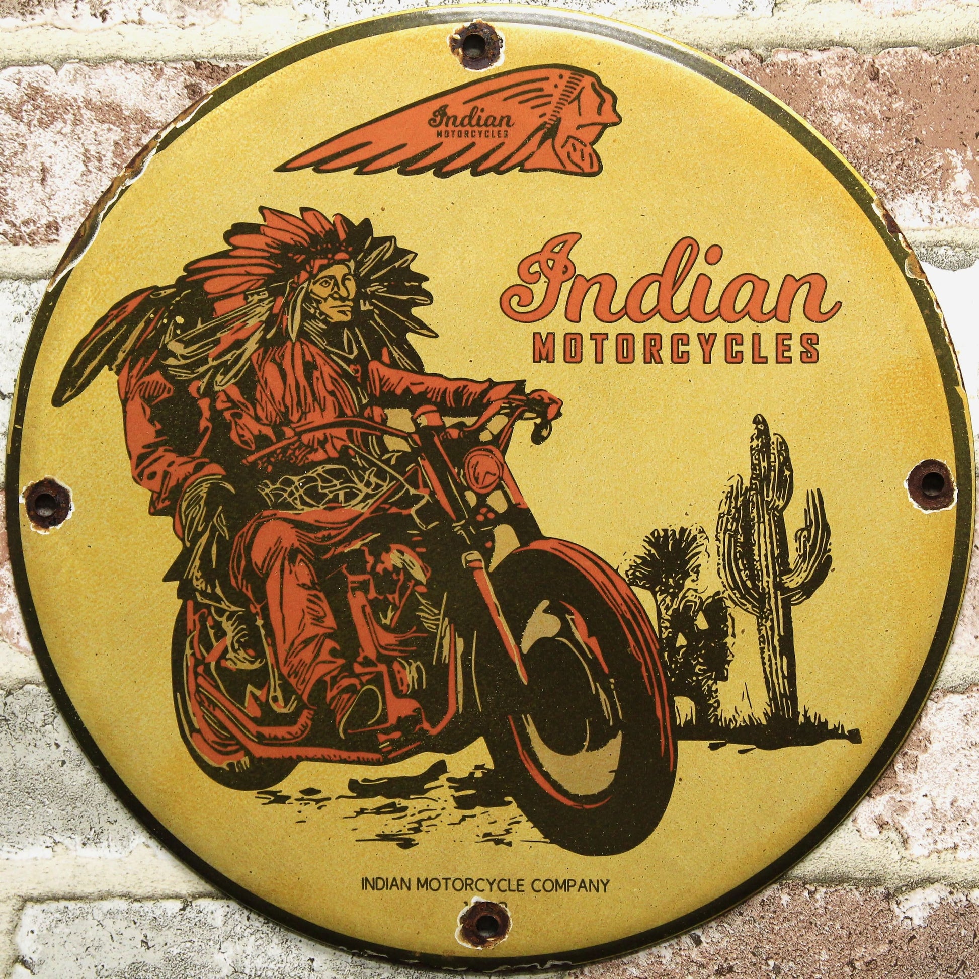 Buy Real Porcelain Signs Indian Motorcycles Red Chief