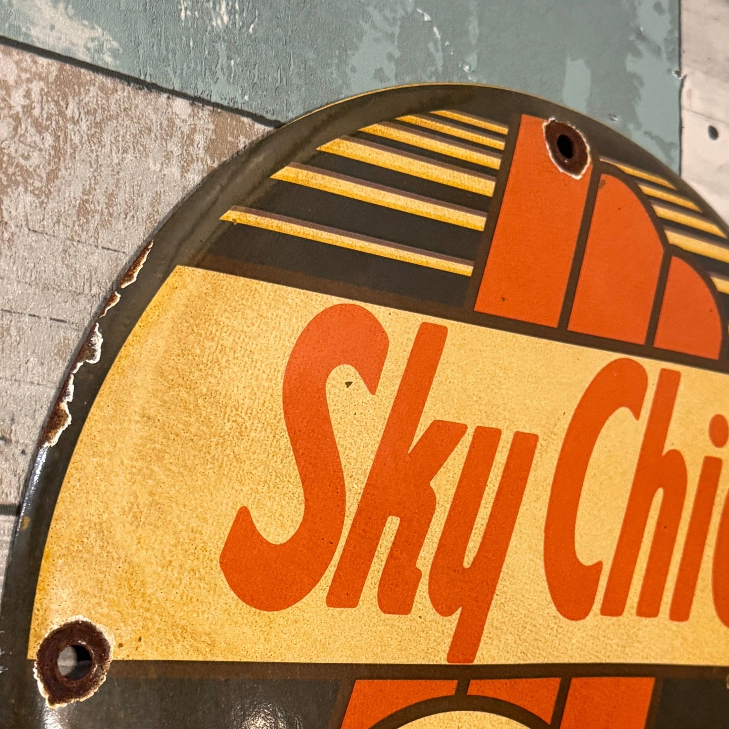 Texaco Sky Chief #2 Porcelain Enamel Sign (12in)