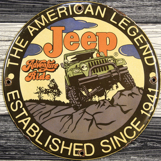 Jeep The American Legend Porcelain Enamel Sign (12in)