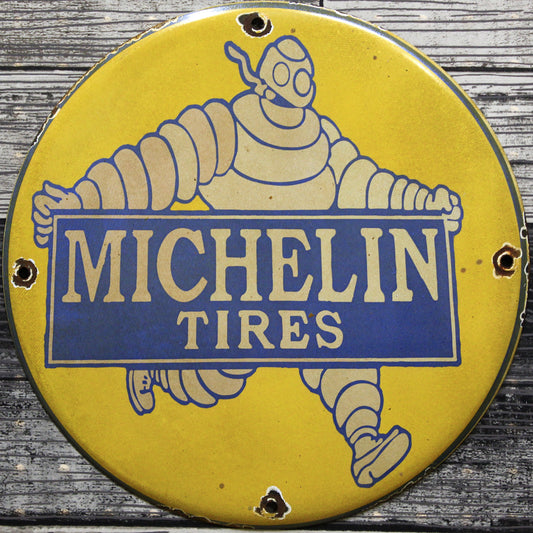 Michelin Tires Bibendum Porcelain Enamel Sign (12in)
