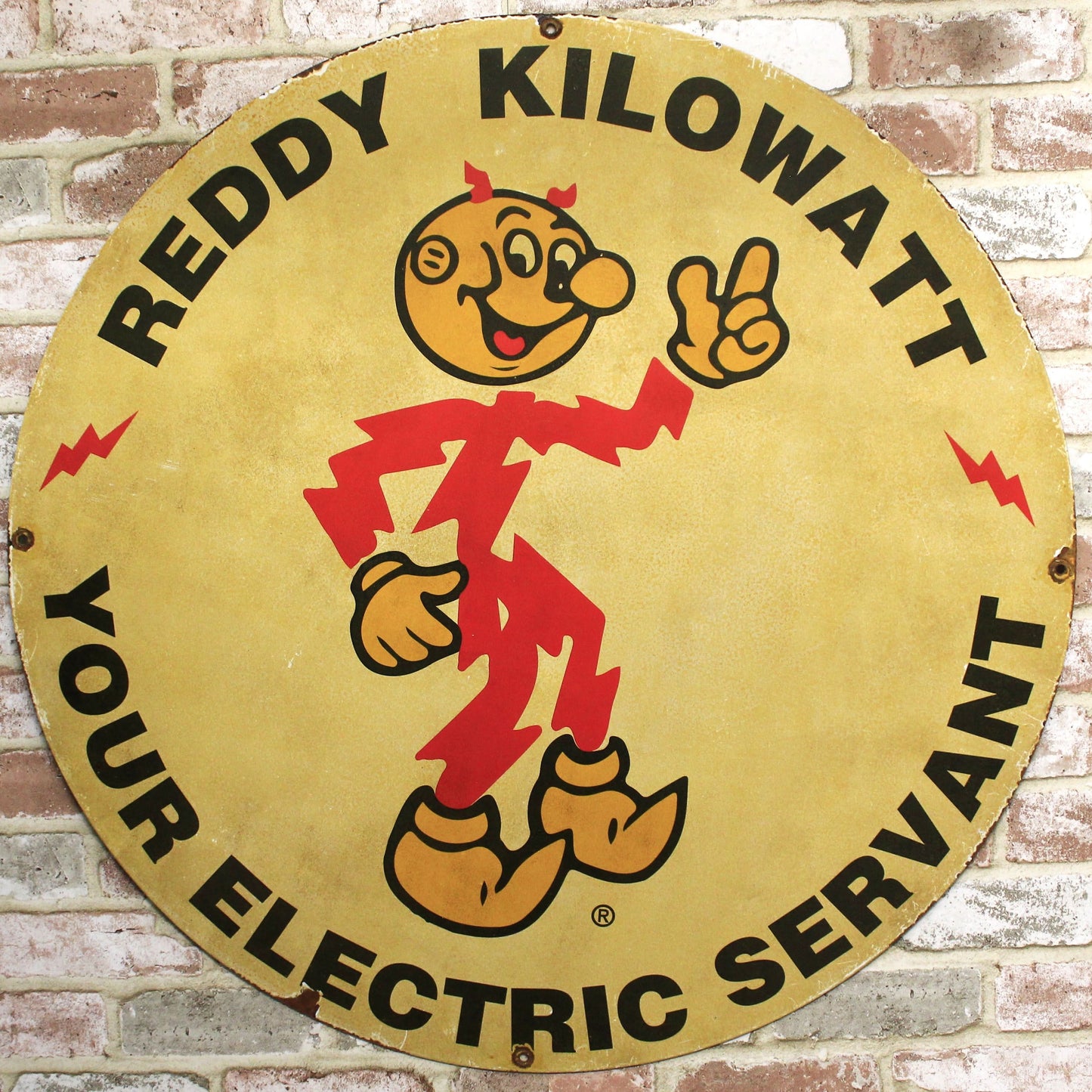 Where to Find Reddy Kilowatt Electric Servant  Vintage Porcelain Signs