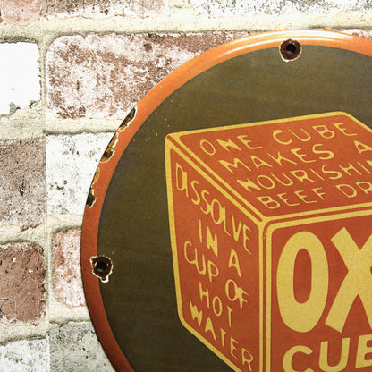 OXO Cube Beef Drink Porcelain Enamel Sign (12in)