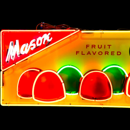 Masons Dots Retro Candy Neon Porcelain Panel Display Sign with Steel Can