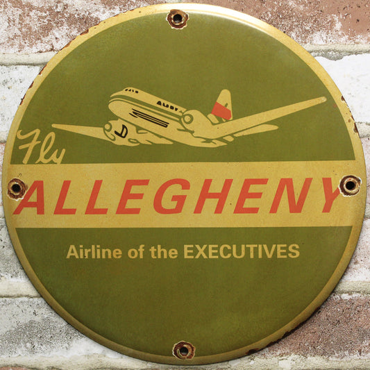 Allegheny Airline of the Executives Porcelain Enamel Sign (12in)