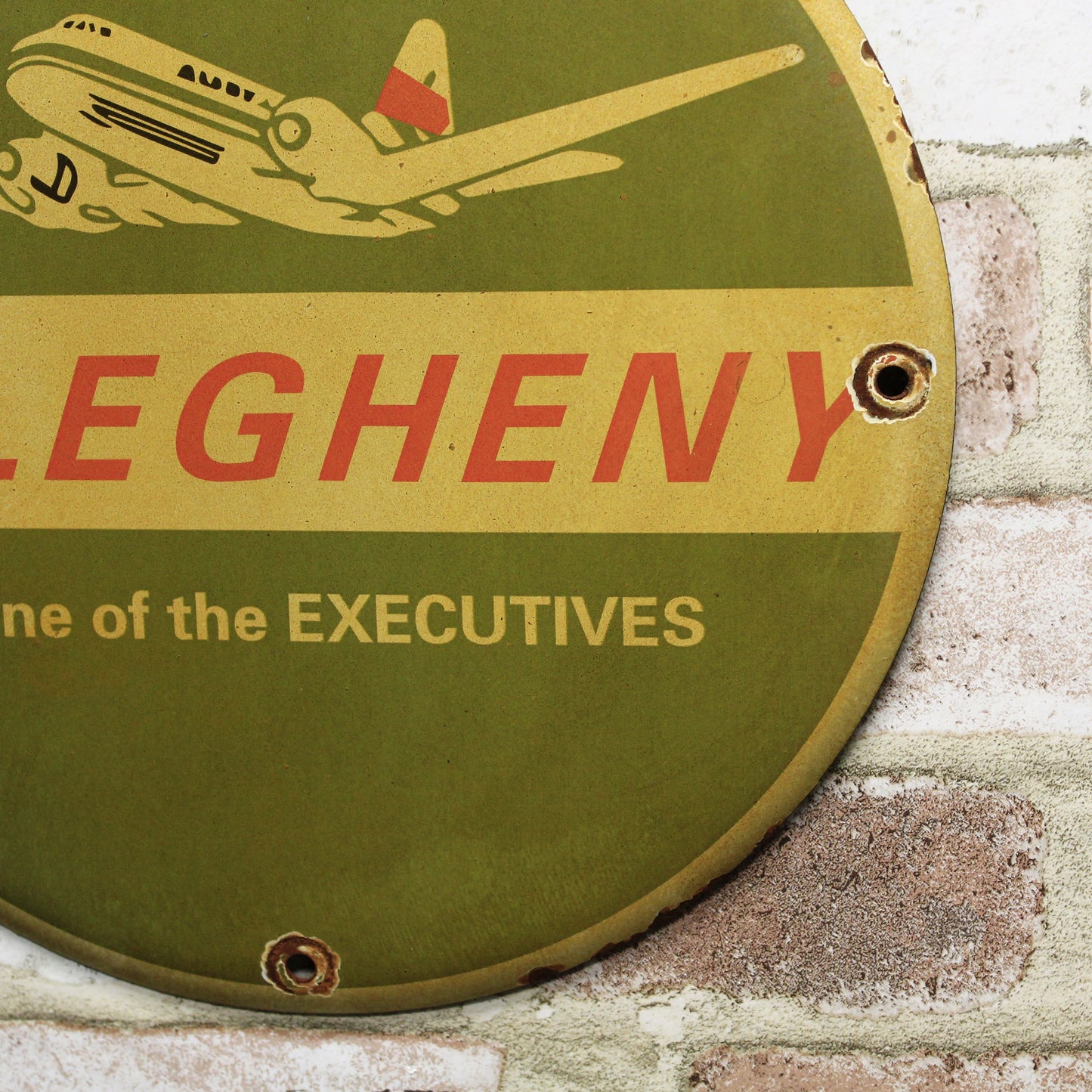 Allegheny Airline of the Executives Porcelain Enamel Sign (12in)