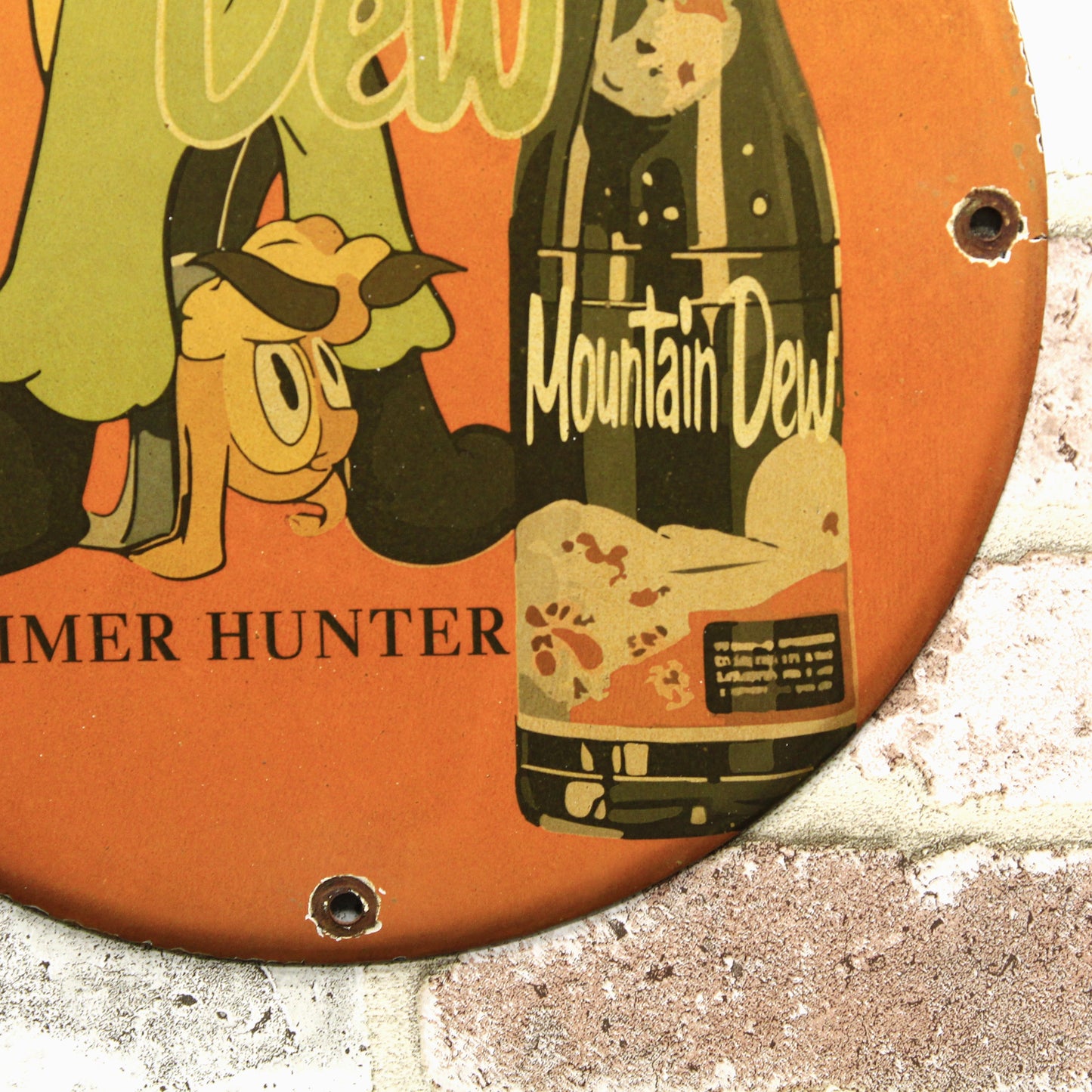 Mountain Dew It'll Tickle Your Innards Porcelain Enamel Sign (12in)