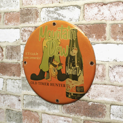 Mountain Dew It'll Tickle Your Innards Porcelain Enamel Sign (12in)