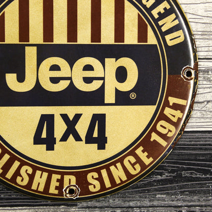 Jeep 4x4 American Legend Since 1941 Porcelain Enamel Sign (12in)
