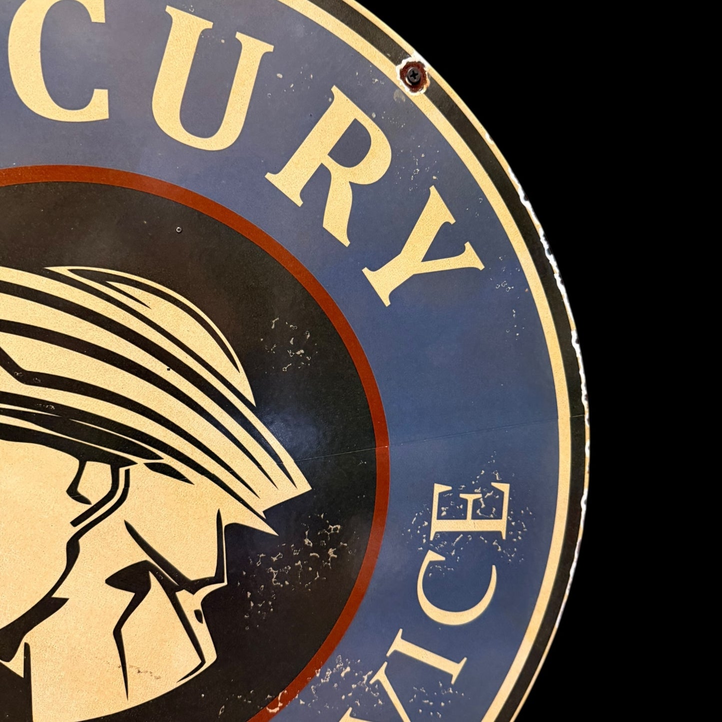 2ft Mercury Sales Service Vintage Porcelain Enamel Sign (24-Inch)