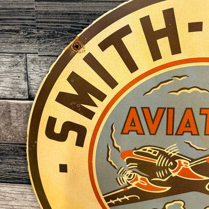 Smith-O-Lene Aviation Porcelain Enamel Metal Advertising Sign