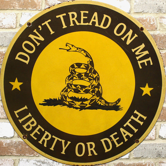 2Ft Don't Tread On Me Liberty or Death Porcelain Enamel Sign (24-Inch)