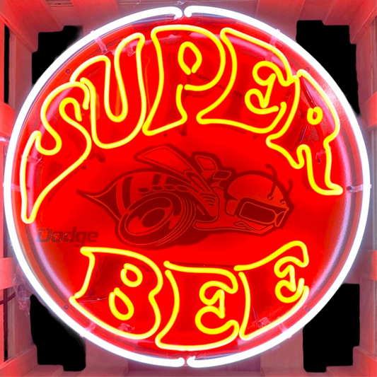 Super Bee Single-Sided Neon Porcelain Box Sign