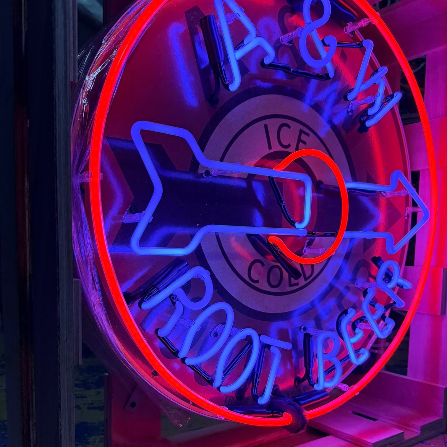 A&W Root Beer Neon Porcelain Can Sign | Vintage Soda Pop