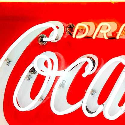 Coca Cola Neon Porcelain Cigars & Candy — Real Glass & Enamel Antique Reproduction - Vintage Light Up Shop Advertising