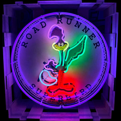 Road Runner Superbird Single-Sided Neon Porcelain Box Sign