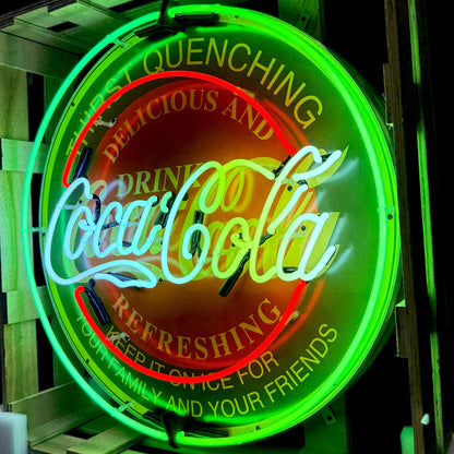 Classic Refreshing Coca-Cola Single-Sided Neon Porcelain Box Sign