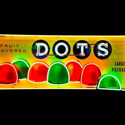 Masons Dots Retro Candy Neon Porcelain Panel Display Sign with Steel Can