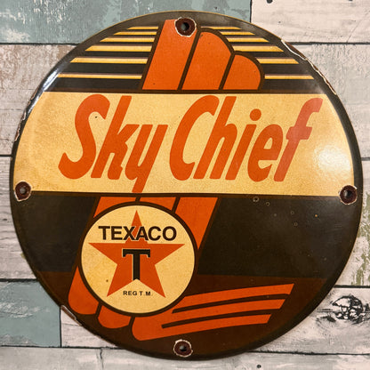 Texaco Sky Chief #2 Porcelain Enamel Sign (12in)