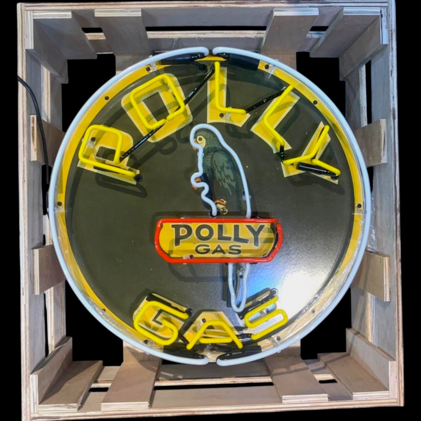 Polly Gas Single-Sided Neon Porcelain Box Sign