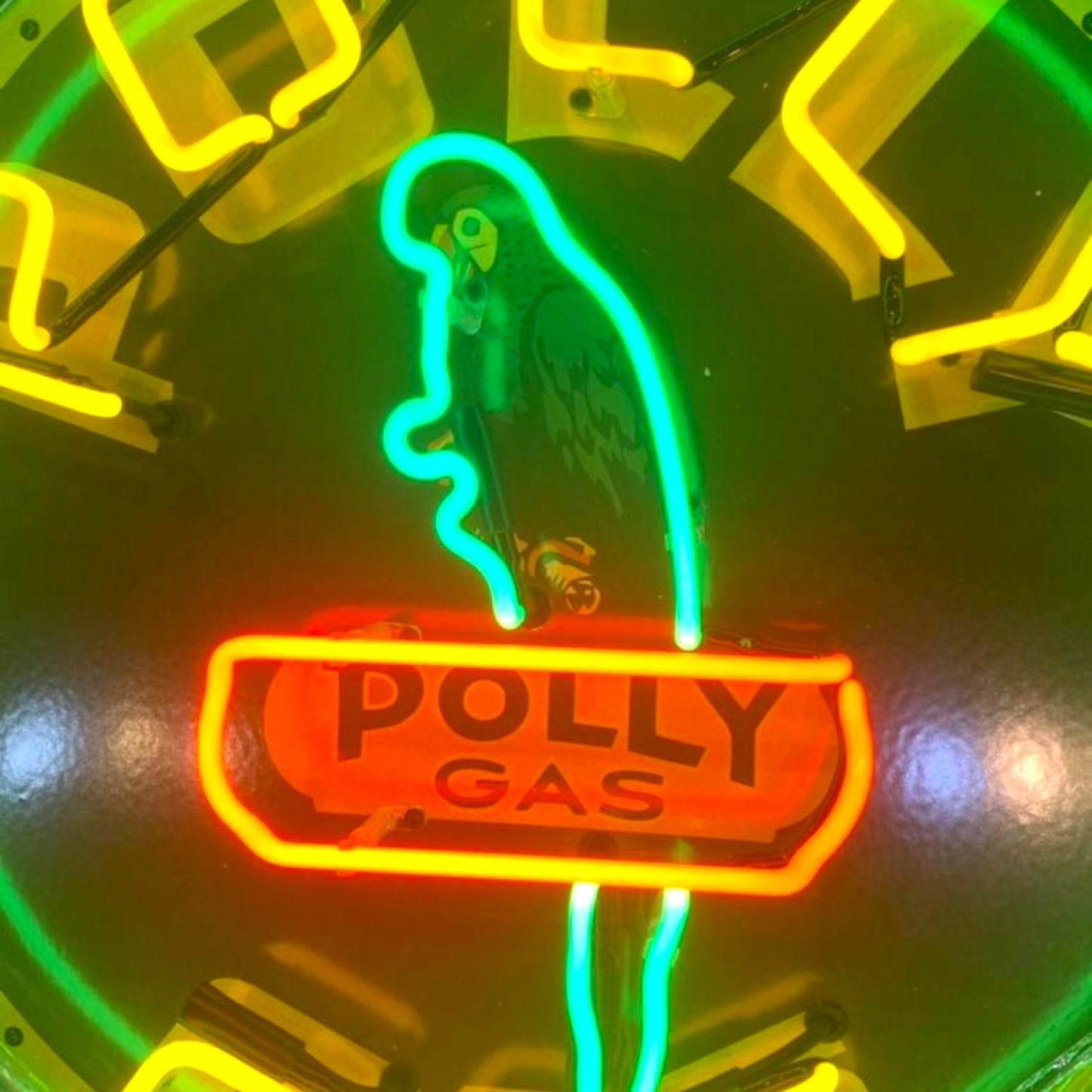 Polly Gas Single-Sided Neon Porcelain Box Sign