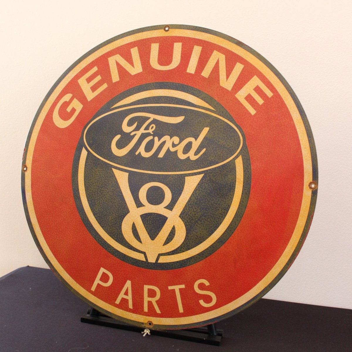 30in Genuine Ford Parts Porcelain Enamel Sign - PORCELAIN ADVERTISING - Porcelain Sign