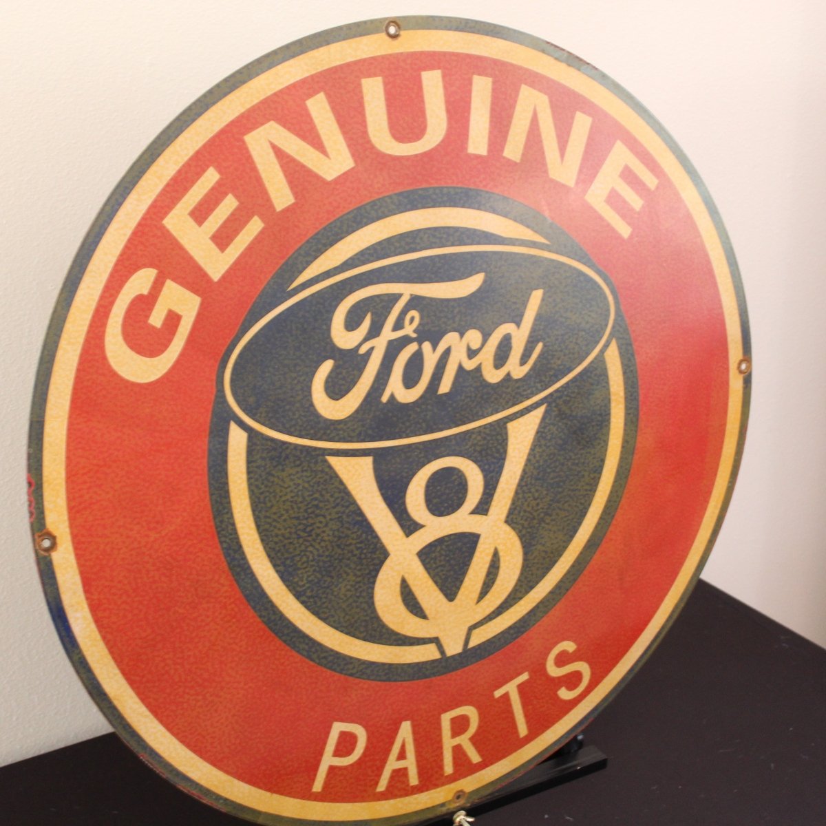 30in Genuine Ford Parts Porcelain Enamel Sign - PORCELAIN ADVERTISING - Porcelain Sign