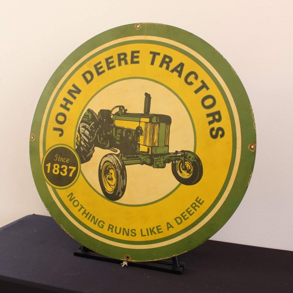 30in John Deere Tractors Porcelain Enamel Sign - PORCELAIN ADVERTISING - Porcelain Sign