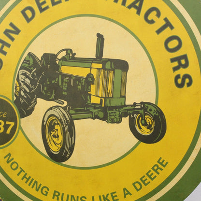 30in John Deere Tractors Porcelain Enamel Sign - PORCELAIN ADVERTISING - Porcelain Sign