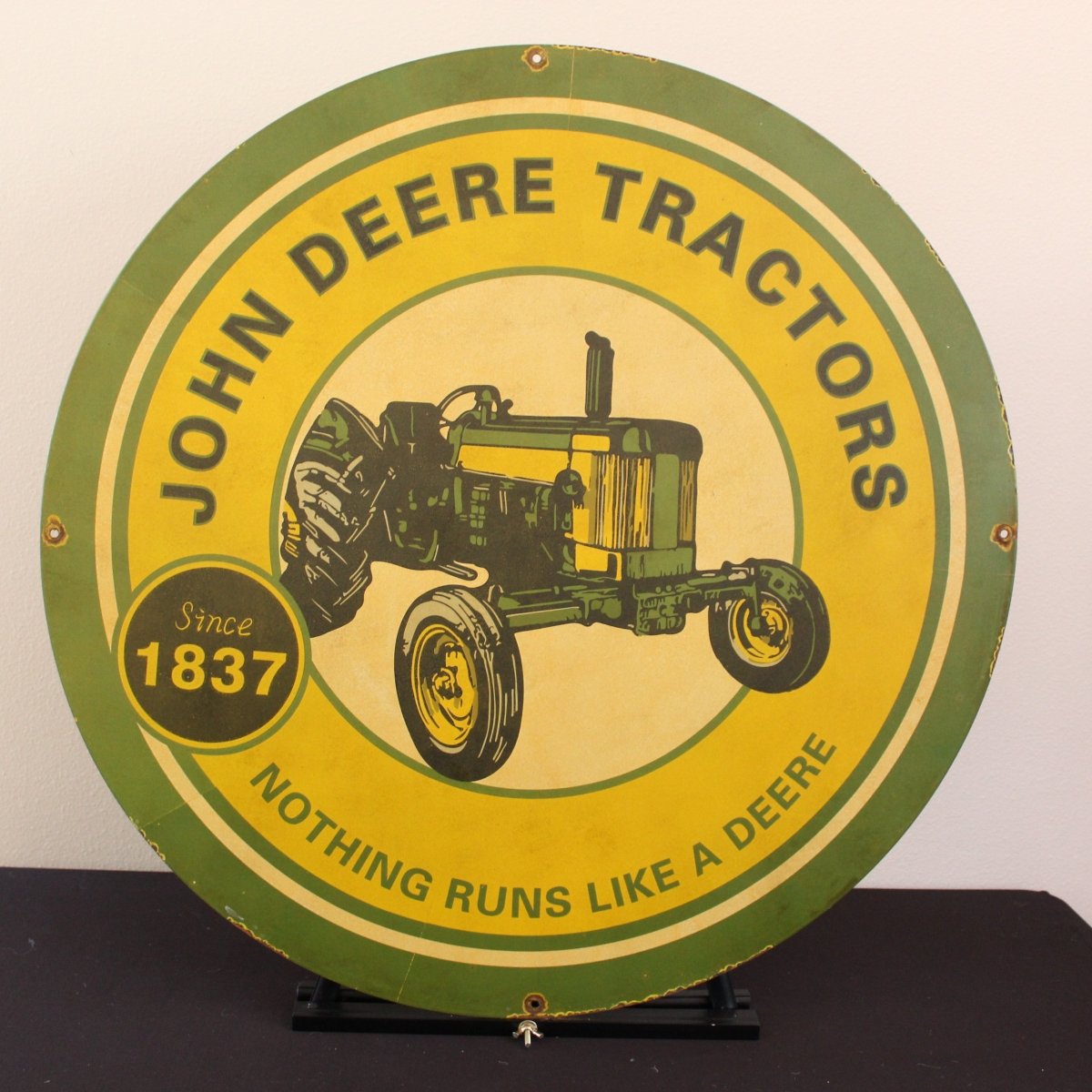 30in John Deere Tractors Porcelain Enamel Sign - PORCELAIN ADVERTISING - Porcelain Sign