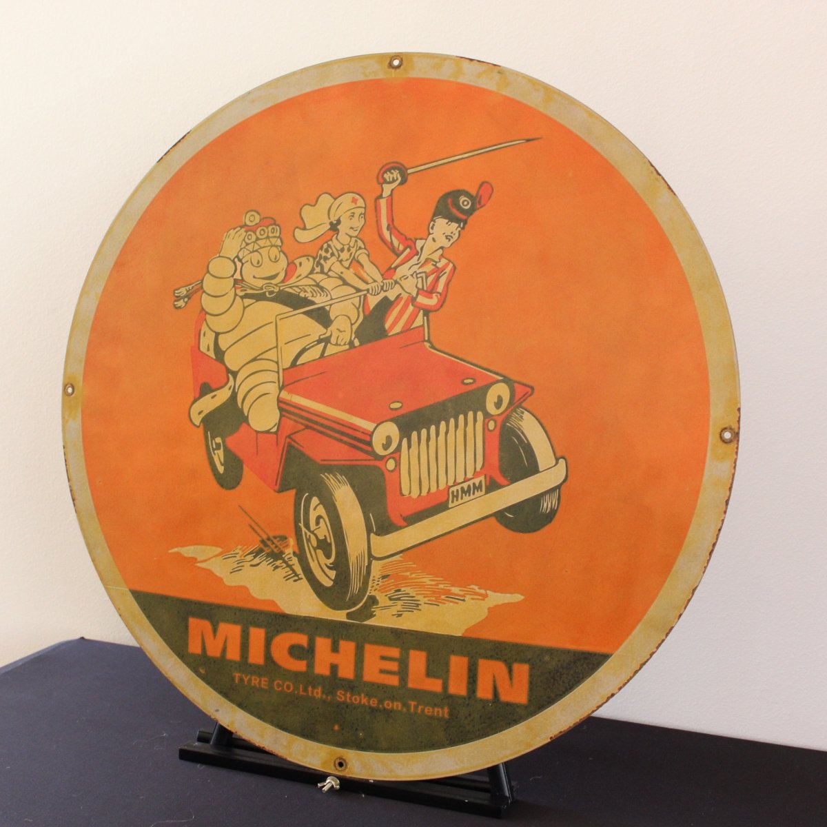 30in Michelin Stoke on Trent Porcelain Enamel Sign - PORCELAIN ADVERTISING - Porcelain Sign