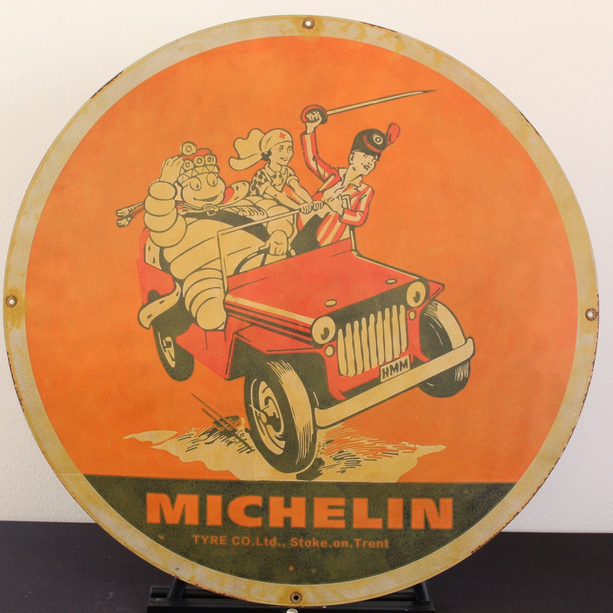 30in Michelin Stoke on Trent Porcelain Enamel Sign - PORCELAIN ADVERTISING - Porcelain Sign