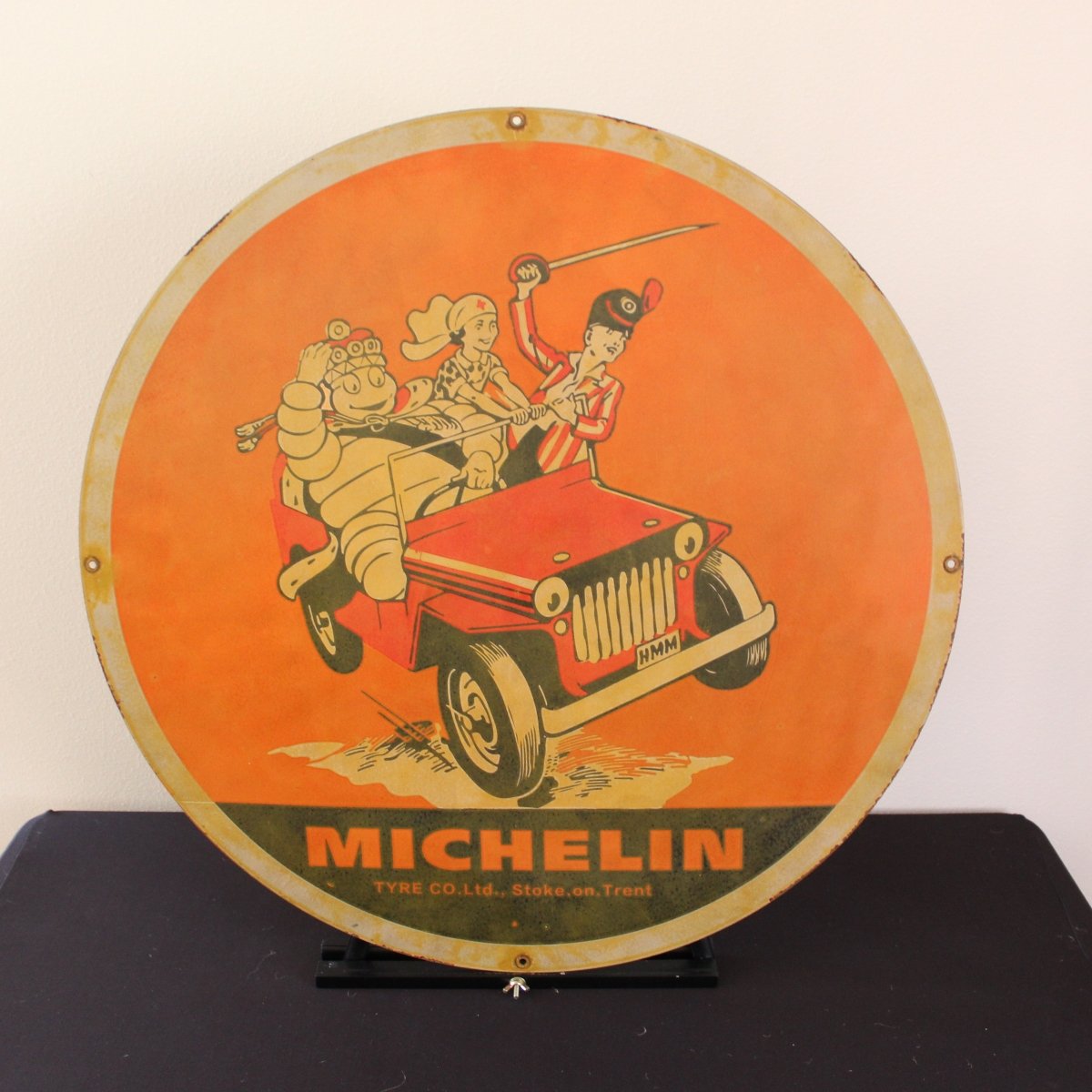 30in Michelin Stoke on Trent Porcelain Enamel Sign - PORCELAIN ADVERTISING - Porcelain Sign