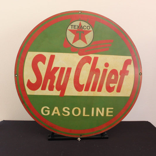 30in Texaco Sky Chief Porcelain Enamel Sign - PORCELAIN ADVERTISING - Porcelain Sign