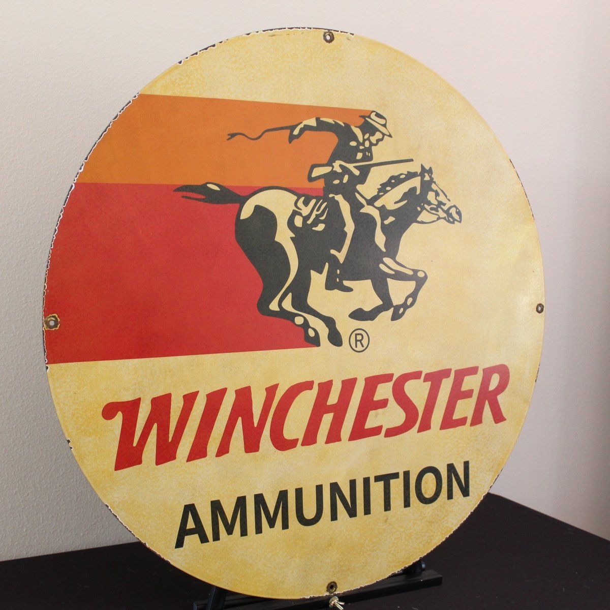 30in Winchester Ammunition Porcelain Enamel Sign - PORCELAIN ADVERTISING - Porcelain Sign